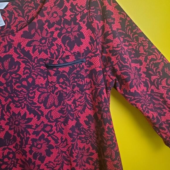 Soma Red and Black Lounge Dress Size Large - Picture 5 of 8